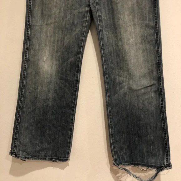 7 For All Mankind Jeans Blue Crop Dojo Size 28 #181 - Picture 3 of 7